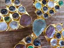 Load image into Gallery viewer, 'Midnight in Marrakesh' 14ct Gold Vermeil & Gemstones Statement Maltese Cross Detachable Pendant 40g