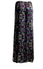 Load image into Gallery viewer, Lime green Hot Pink accents Black Palazzo Trouser Charmeuse Silk 100% with elastic waist Fit UK Size 6 - 10 by I LOVE LOLA London
