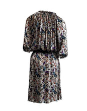 Load image into Gallery viewer, Luxurious 100% Italian Silk Charmeuse 80 gsm Tree of Life Print Top ruffle collar Blouse 3/4 Raglan Sleeves UK Size 6 - 12 by I LOVE LOLA London