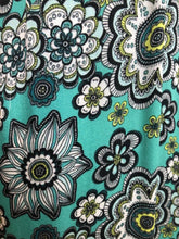 Load image into Gallery viewer, Charmeuse Silk Luxurious 100% Italian Silk Satin Stretch Sea-Green Floral Print Skirt with elastic waist UK Size 6 - 12 by I LOVE LOLA