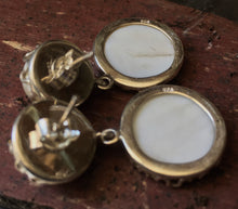 Load image into Gallery viewer, &#39;Aspen Snowdrop&#39; Lustrous Baroque Pearl top Mother of Pearl &amp; 925 Silver drop Statement Drop Earrings

