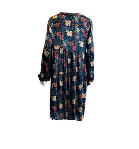 100% Italian Silk Tiered Dress Printed Silk Charmeuse Butterfly multi print  Side Pockets - FREE Size by I LOVE LOLA London