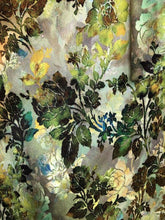 Load image into Gallery viewer, Luxurious 100% Italian Silk Satin Stretch Moss Green Print Dress Side Pockets Separate Belt Raglan Sleeves UK Size 8 - 10 by I LOVE LOLA
