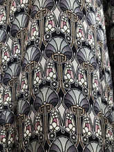 Load image into Gallery viewer, Luxurious 100% Italian Silk Satin Stretch Art Deco Print Shirt Dress/Coat Separate Belt Side Splits UK Size 8-10 by I LOVE LOLA London
